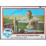 SUPERMAN -GLENN FORD (1916-2006) - SIGNED TRADING CARD - BECKETT