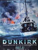 DUNKIRK - CAST MULTI-SIGNED MOVIE POSTER - AFTAL