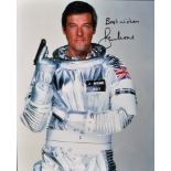 SIR ROGER MOORE - JAMES BOND 007 - AUTOGRAPHED 8X10"