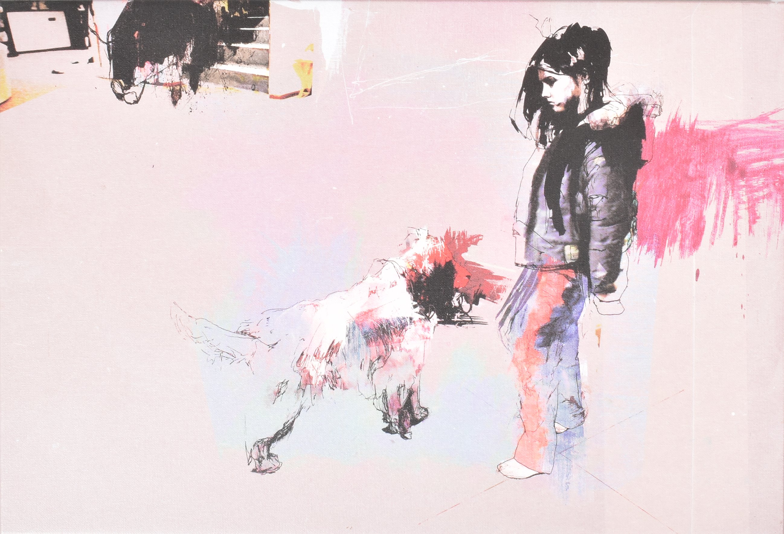 IAN FRANCIS (B.1979) - A GIRL MOVES BACK HOME WITH HER PET DOG