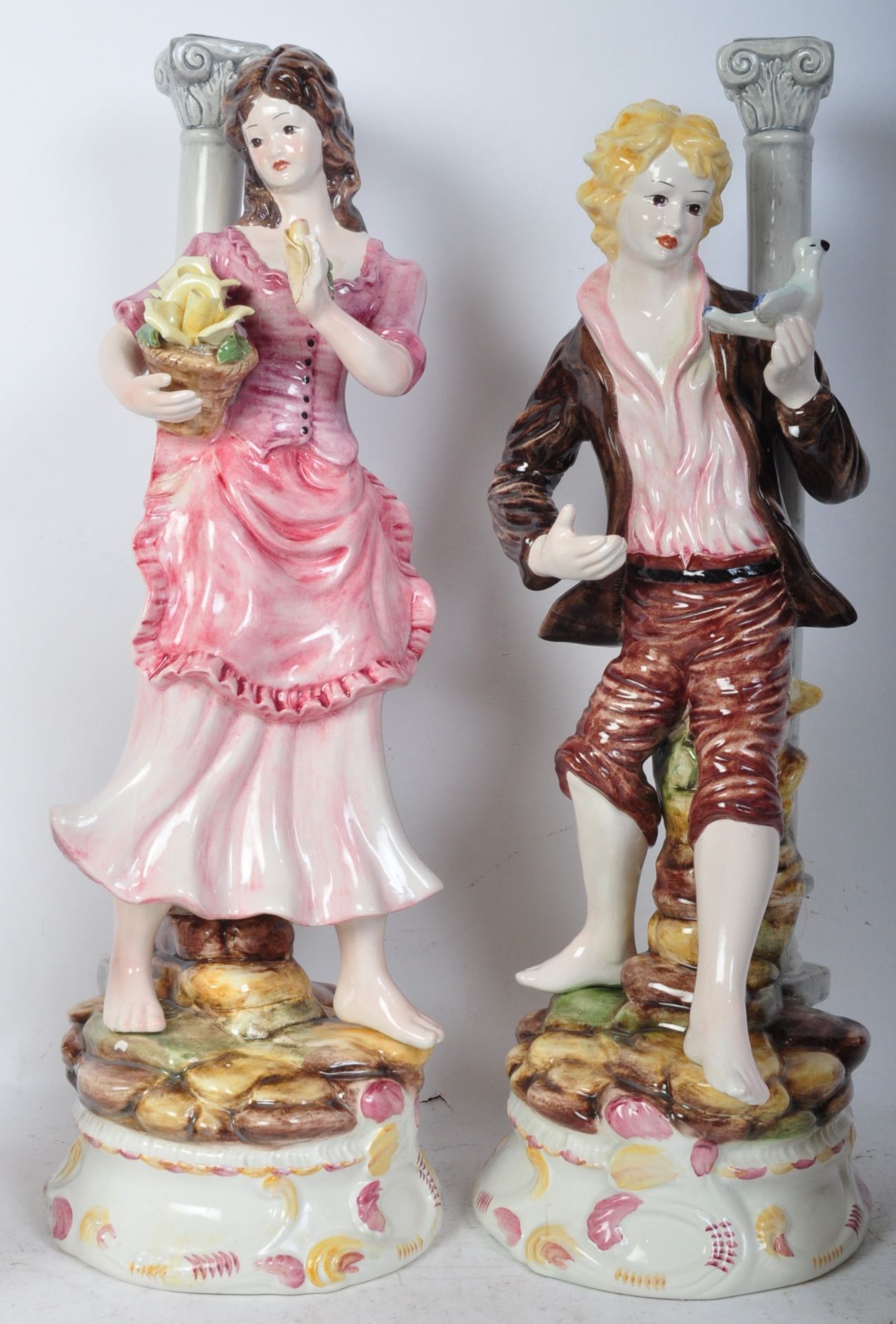 VINTAGE ITALIAN PORCELAIN FIGURES & LAMP BASES - Image 2 of 5