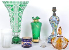 COLLECTION OF 20TH CENTURY CIRCA 1930S COLOURED CUT GLASS