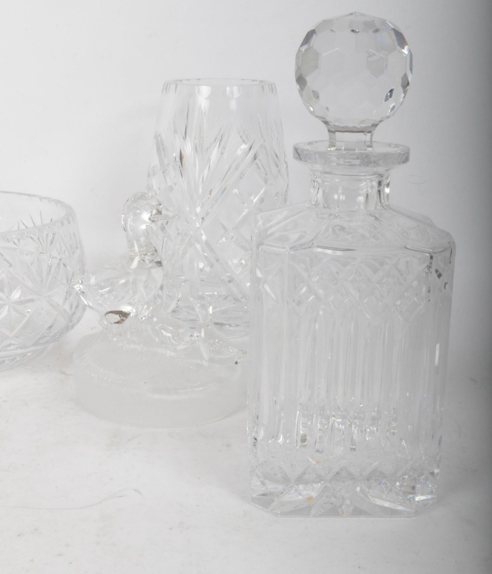 COLLECTION OF VINTAGE CUT GLASS - VASES, BOWL, DECANTERS - Image 4 of 5