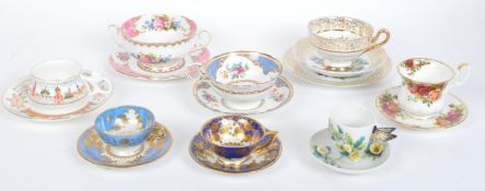 ASSORTMENT OF VINTAGE FINE BONE CHINA CUPS & SAUCERS