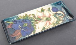 CONTEMPORARY MOORCROFT "HELLEBORE" PATTERN PEN TRAY