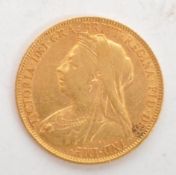 1899 VICTORIAN 22CT GOLD SOVEREIGN COIN