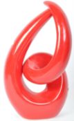 RED GLAZED SPIRAL ABSTRACT SCULPTURE