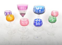 SET OF CZECHOSLOVAKIAN BOHEMIAN LEAD CRYSTAL GLASSES