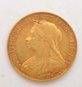 1900 VICTORIAN 22CT GOLD SOVEREIGN COIN