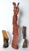 LATE 20TH CENTURY AFRICAN & INDONESIAN HARDWOOD SCULPTURES