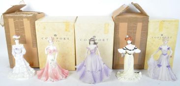 COLLECTION OF 5 COALPORT BONE CHINA FIGURINES - LIMITED EDITION