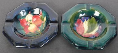 MID 20TH CENTURY OCTAGONAL "FREESIA" & "BERRY" PATTERNS ASHTRAYS