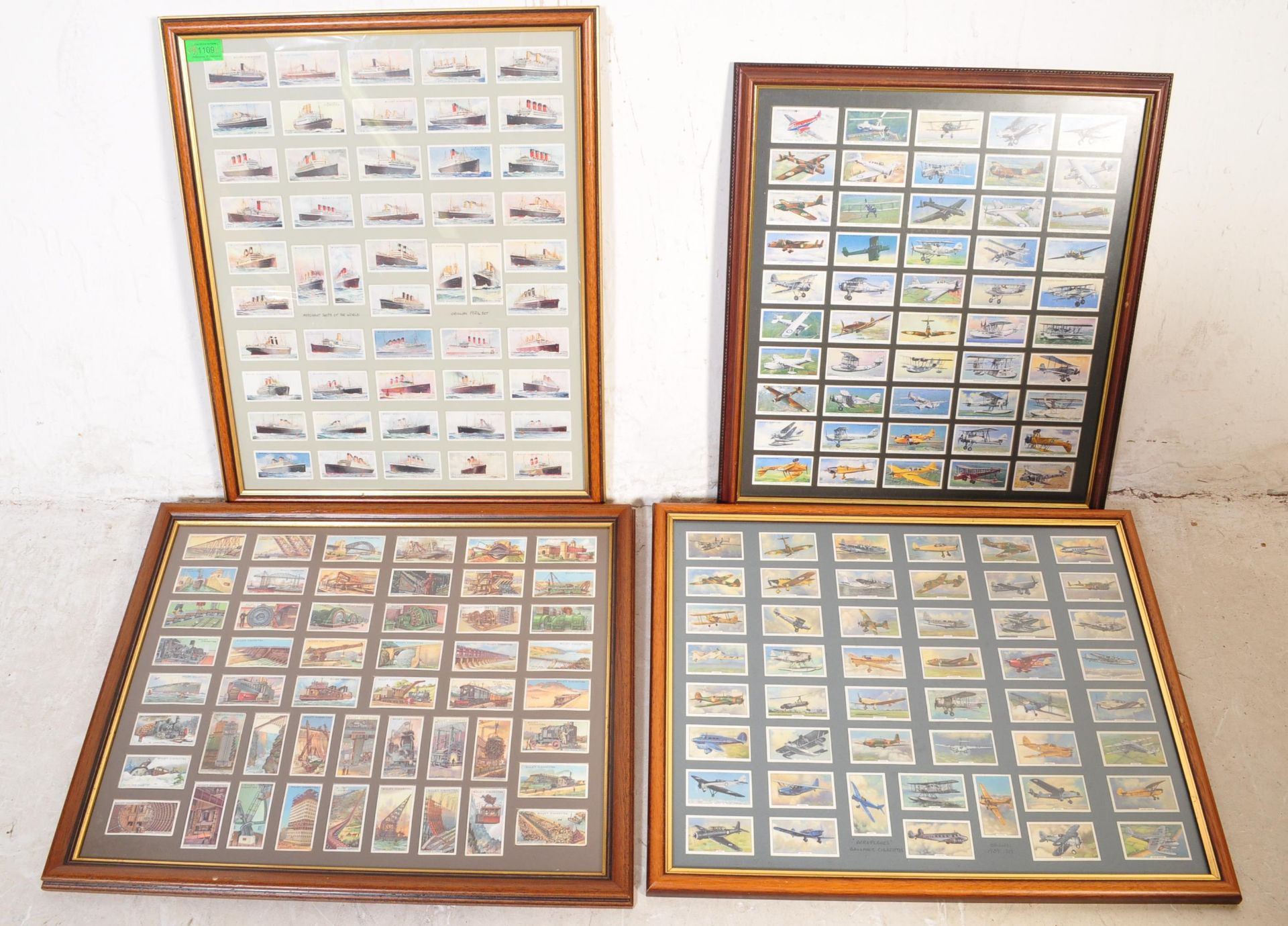 FOUR FRAMED COLLECTIONS OF CIGARETTE CARDS