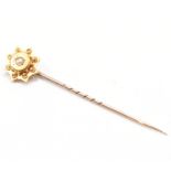 ANTIQUE GOLD & SEED PEARL STICK PIN