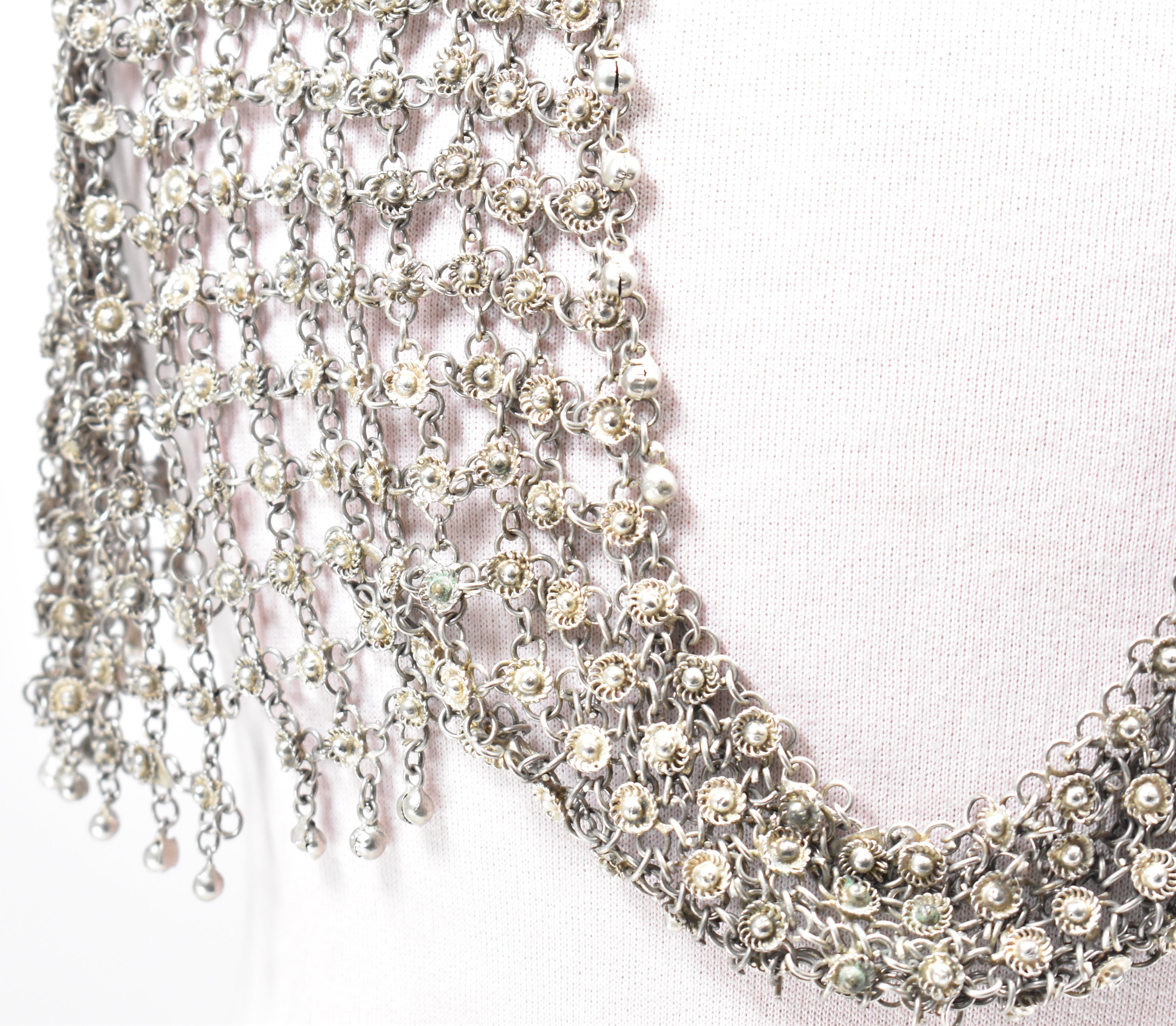 CHAINMAIL WHITE METAL BELLY DANCER TOP - Image 7 of 8