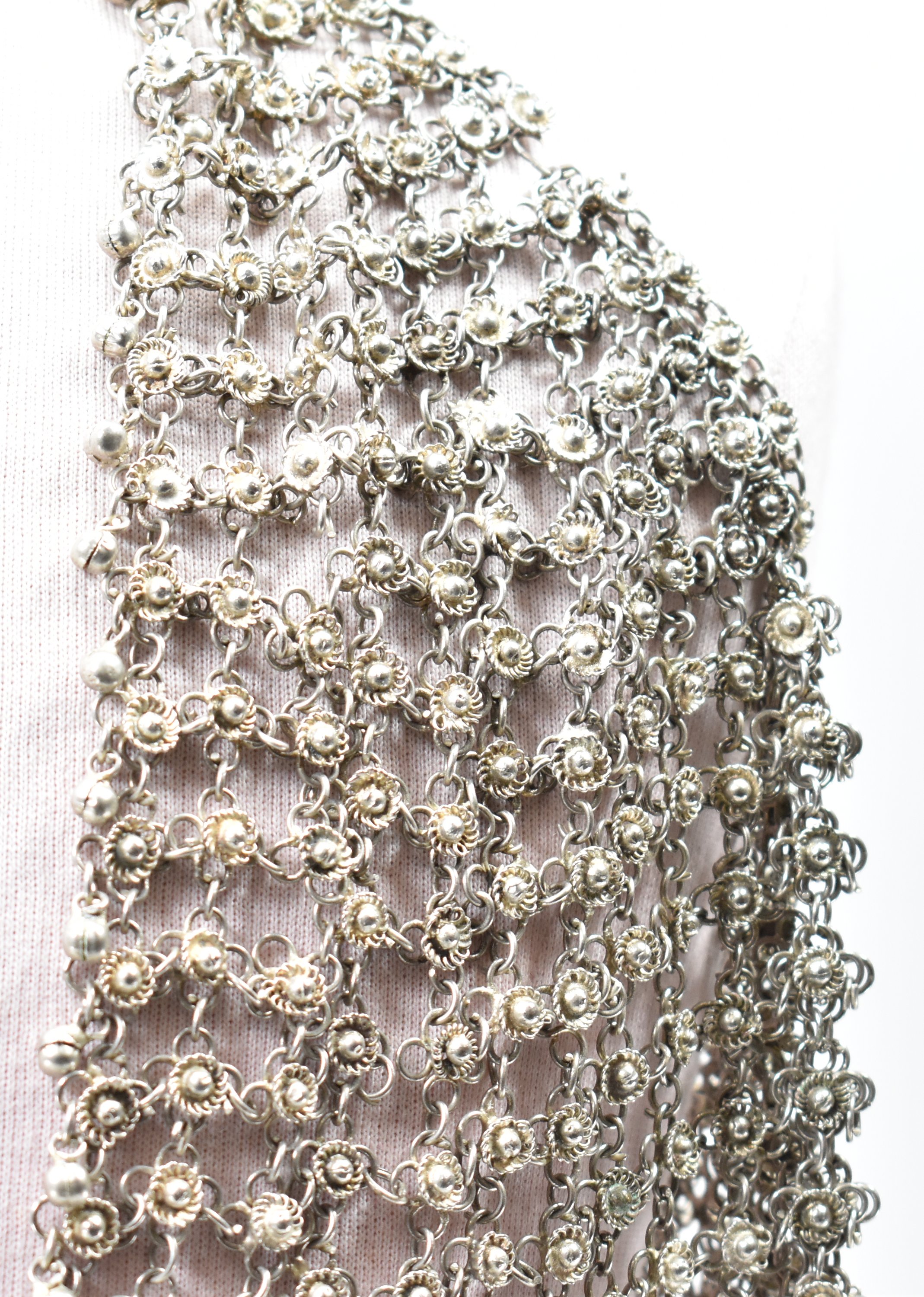 CHAINMAIL WHITE METAL BELLY DANCER TOP - Image 8 of 8