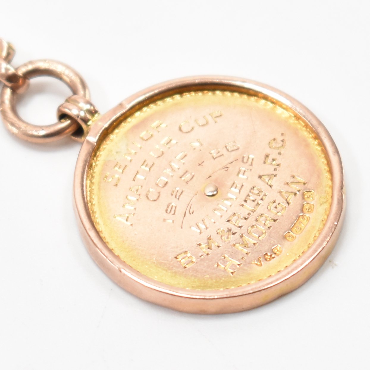 1920S 9CT GOLD POCKET WATCH CHAIN & MEDAL - Image 3 of 6