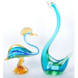 TWO VINTAGE MURANO BIRD ORNAMENTS