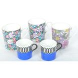 FIVE VINTAGE & EARLIER ROYAL ALBERT & ROYAL WORCESTER COFFEE CUPS