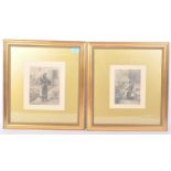 AFTER JEAN FRANCOISE MILLET - TWO 19TH CENTURY ETCHINGS