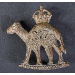WWI FIRST WORLD WAR NEW ZEALAND CAMEL CORPS CAP BADGE