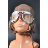 WWII SECOND WORLD WAR RAF PILOT HELMET AND GOGGLES