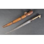 19TH CENTURY INDIAN STILETTO BLADED KNIFE