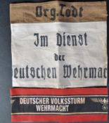 TWO WWII SECOND WORLD WAR GERMAN THIRD REICH CLOTH ARMBANDS
