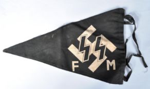 WWII SECOND WORLD WAR GERMAN THIRD REICH SS PENNANT FLAG