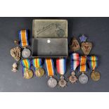 WWI FIRST WORLD WAR BRITISH FAMILY MEDAL GROUPS