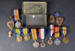 WWI FIRST WORLD WAR BRITISH FAMILY MEDAL GROUPS