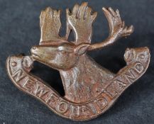 WWI FIRST WORLD WAR CANADIAN NEWFOUNDLAND CAP BADGE
