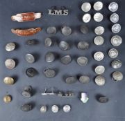 RAILWAY JACKET BUTTONS, TOTUM CAP BADGES AND VINTAGE ASHTRAY