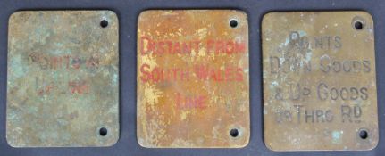 COLLECTION OF RAILWAYS SIGNAL BOX LEVER PLATES
