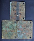 A COLLECTION OF GREAT WESTERN BRASS SIGNAL BOX LEVER PLATES