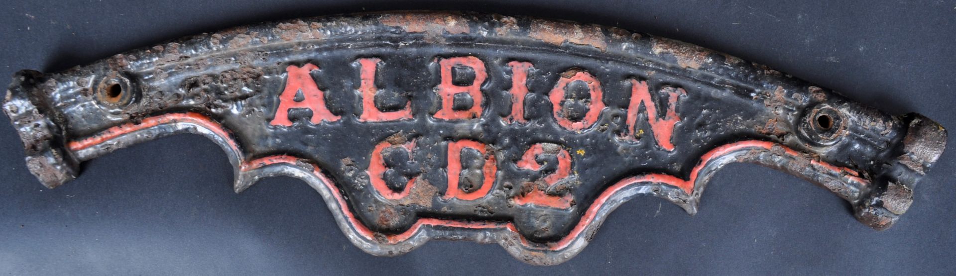 A LATE VICTORIAN CAST IRON PLAQUE - ALBION CD2