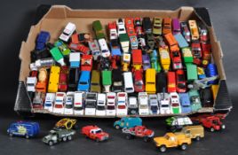 LARGE COLLECTION OF DIECAST TRUCKS, POLICE & TRACTORS