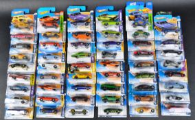 A LARGE COLLECTION OF APPROXIMATELY X50 CARDED MATTEL MADE HOT WHEELS