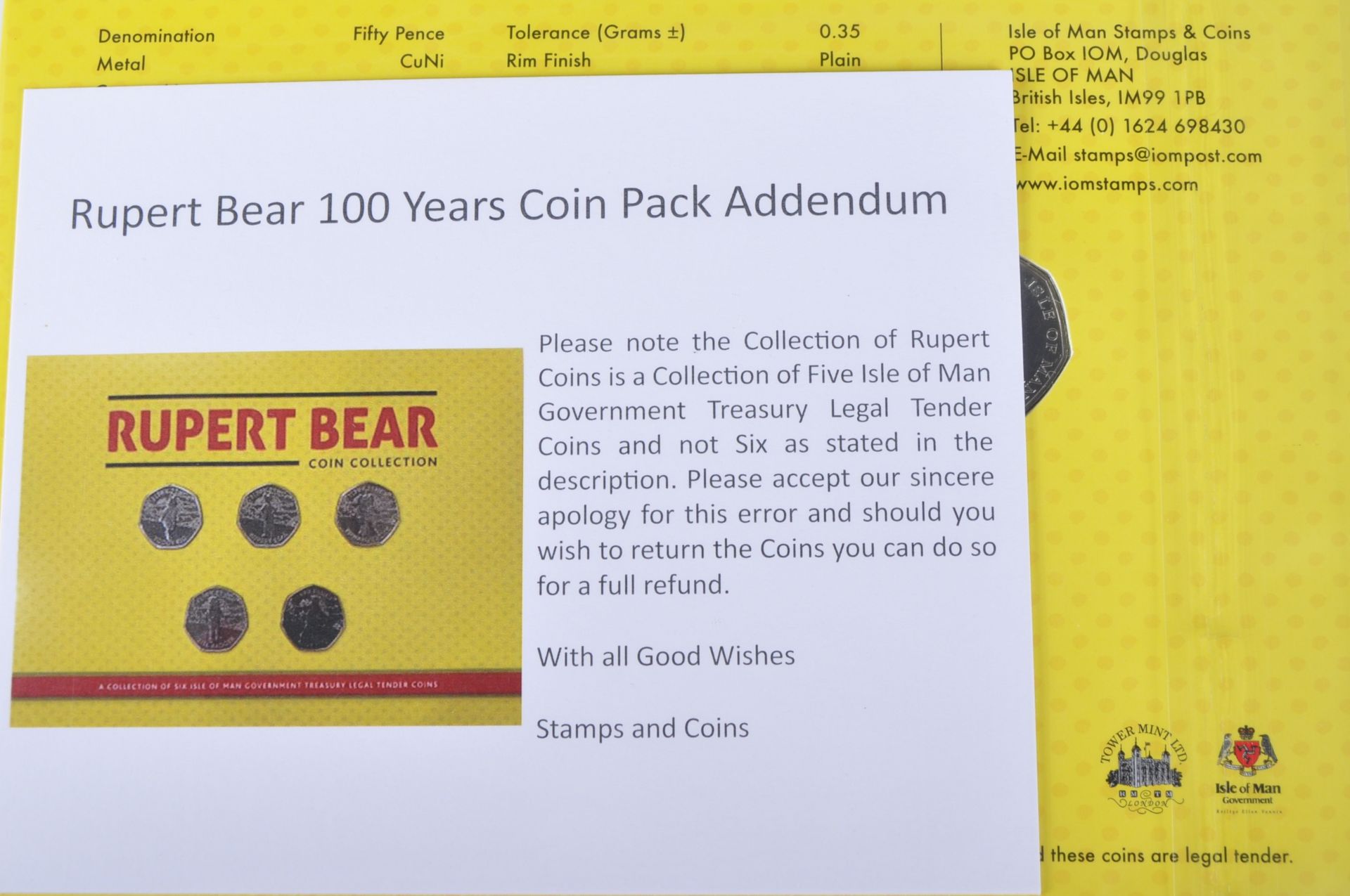 COINS - ISLE OF MAN - PETER PAN & RUPERT BEAR COIN COLLECTION SETS - Image 3 of 4