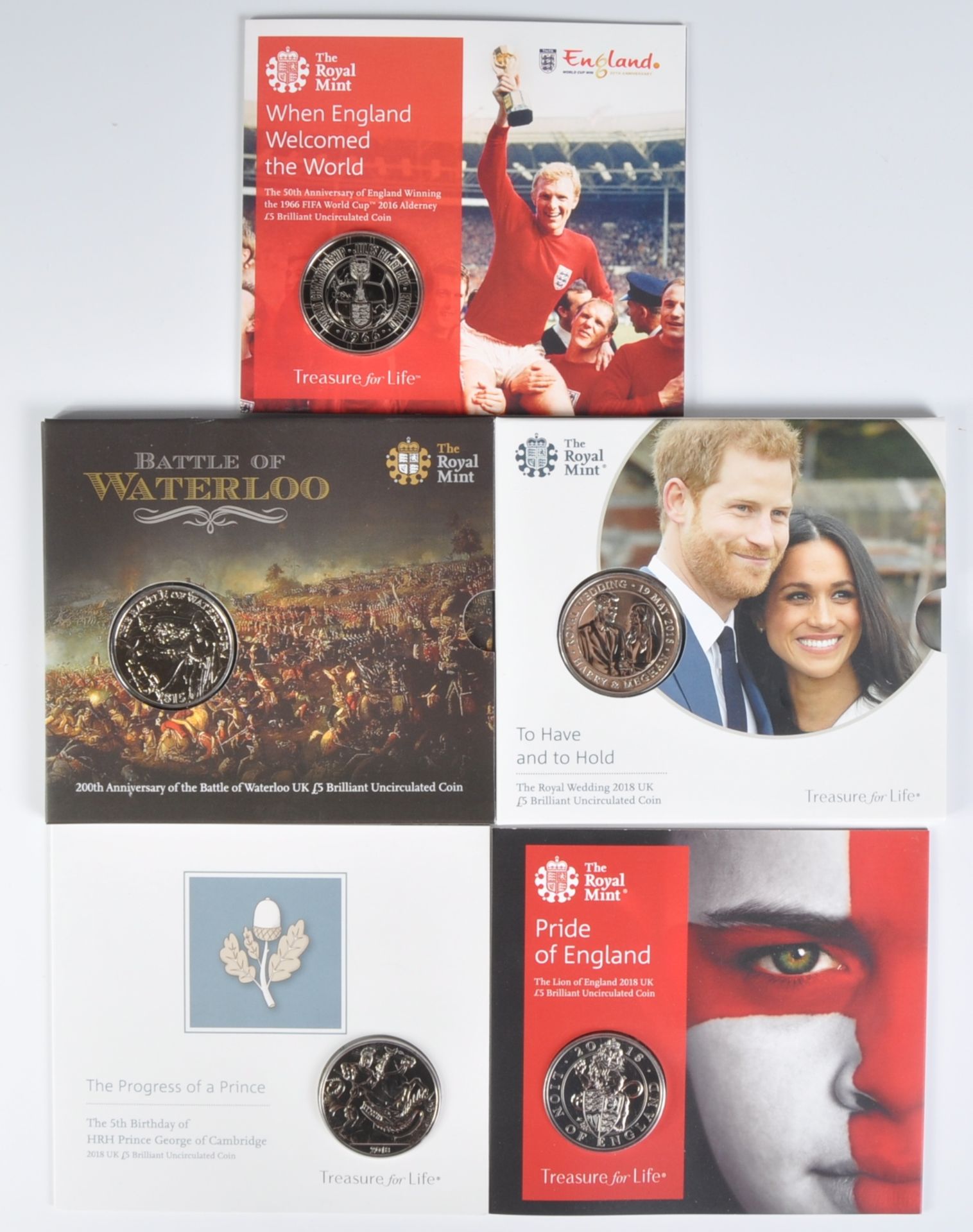 COINS - THE ROYAL MINT - COLLECTION OF £5 PRESENTATION COINS