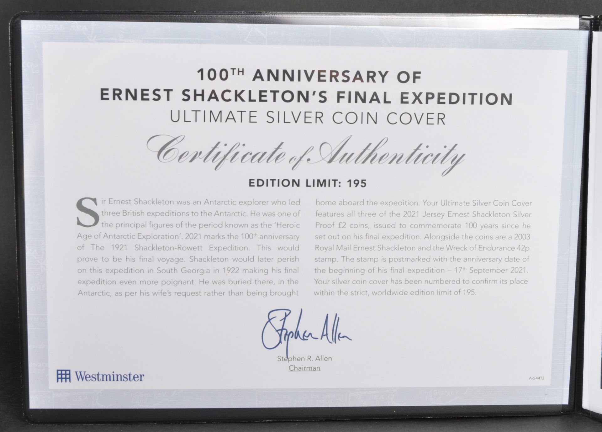 STAMPS / COINS - ERNEST SHACKLETON - SILVER COIN COVER - Image 2 of 7