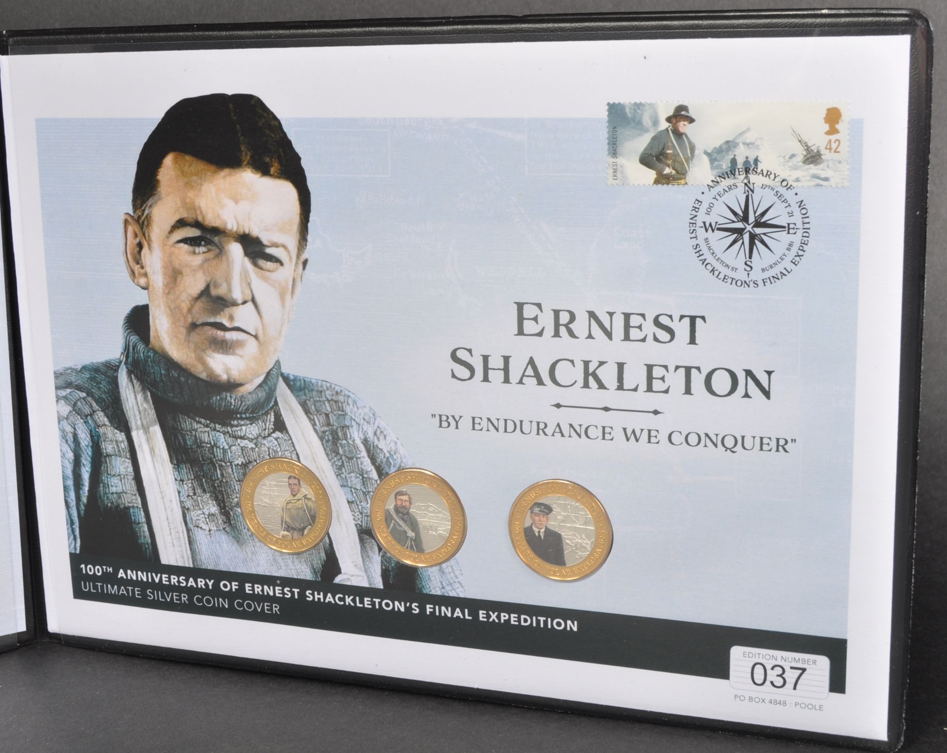 STAMPS / COINS - ERNEST SHACKLETON - SILVER COIN COVER - Image 3 of 7