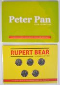 COINS - ISLE OF MAN - PETER PAN & RUPERT BEAR COIN COLLECTION SETS