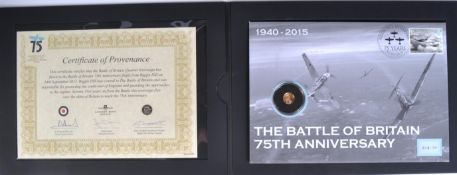 COINS / STAMPS - BATTLE OF BRITAIN 75TH ANNIVERSARY SOVEREIGN COVER