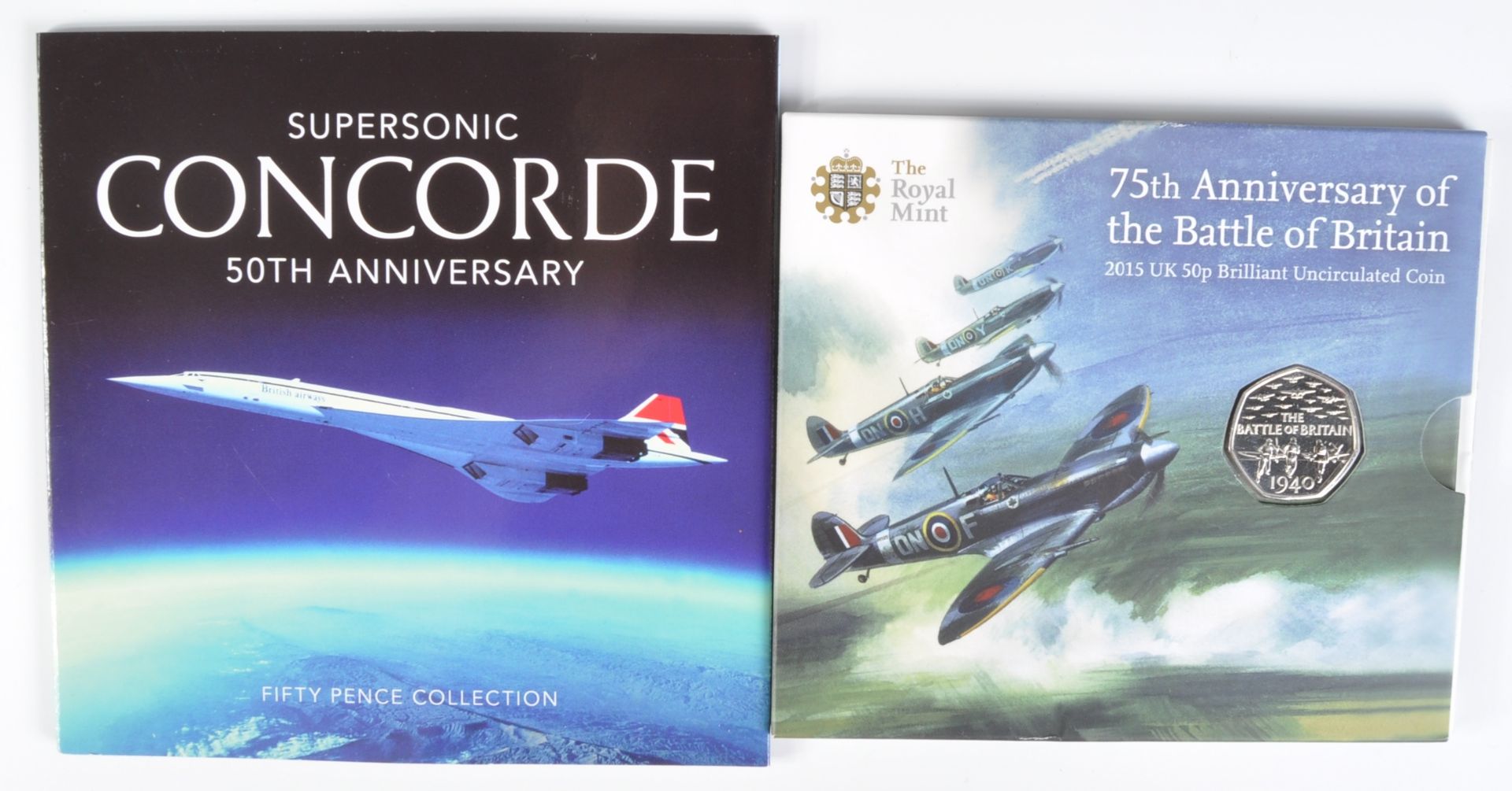COINS - AVIATION RELATED 50P COIN PRESENTATION SETS