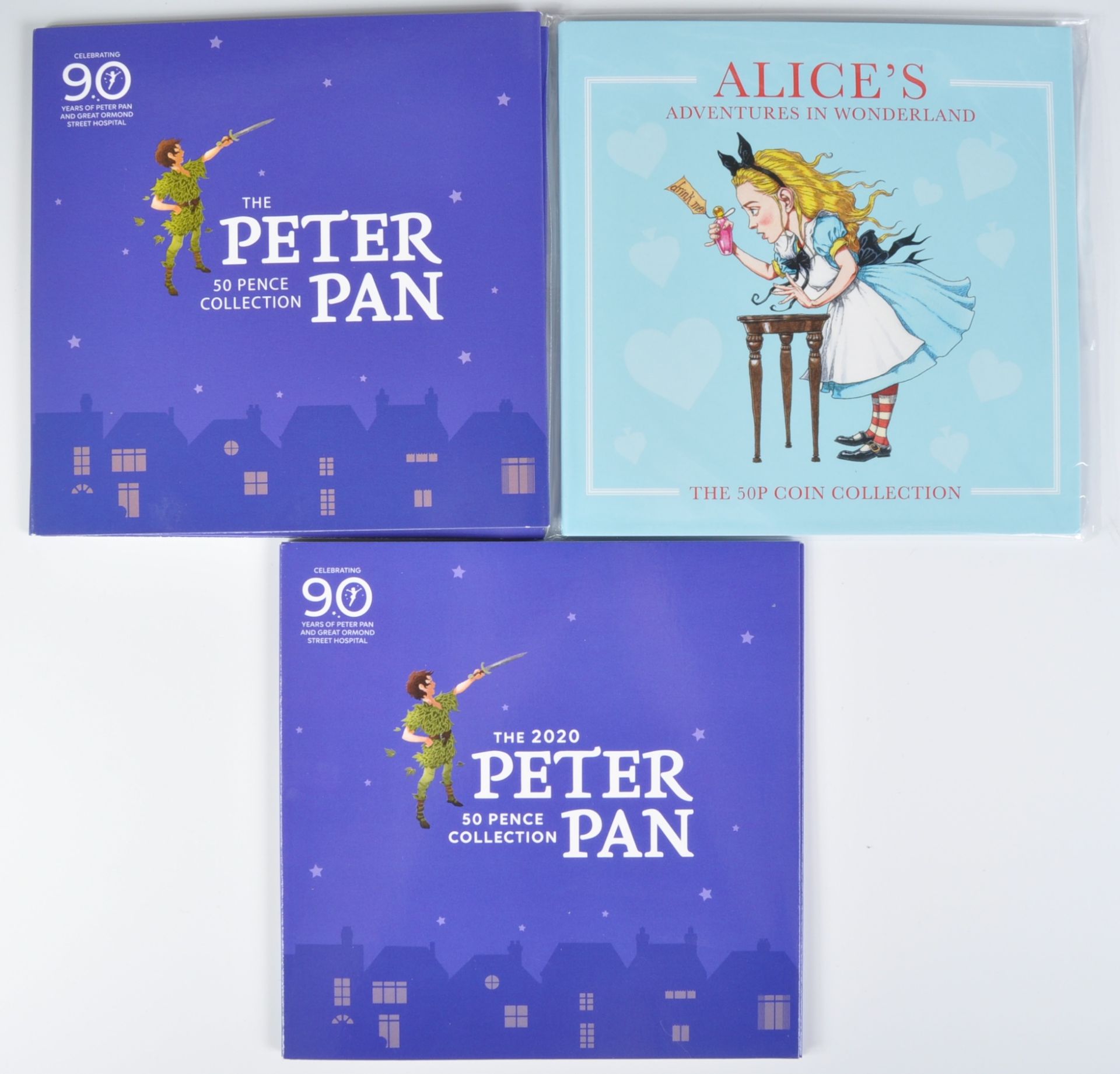 COINS - WESTMINSTER - PETER PAN & ALICE IN WONDERLAND 50P SETS