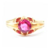 ANTIQUE GOLD & SYNTHETIC RUBY RING