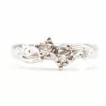 HALLMARKED 9CT WHITE GOLD & DIAMOND CROSSOVER RING