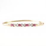 VINTAGE GOLD RUBY & DIAMOND BANGLE BRACELET