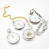 GROUP OF ASSORTED POCKET WATCHES & WRISTWATCH